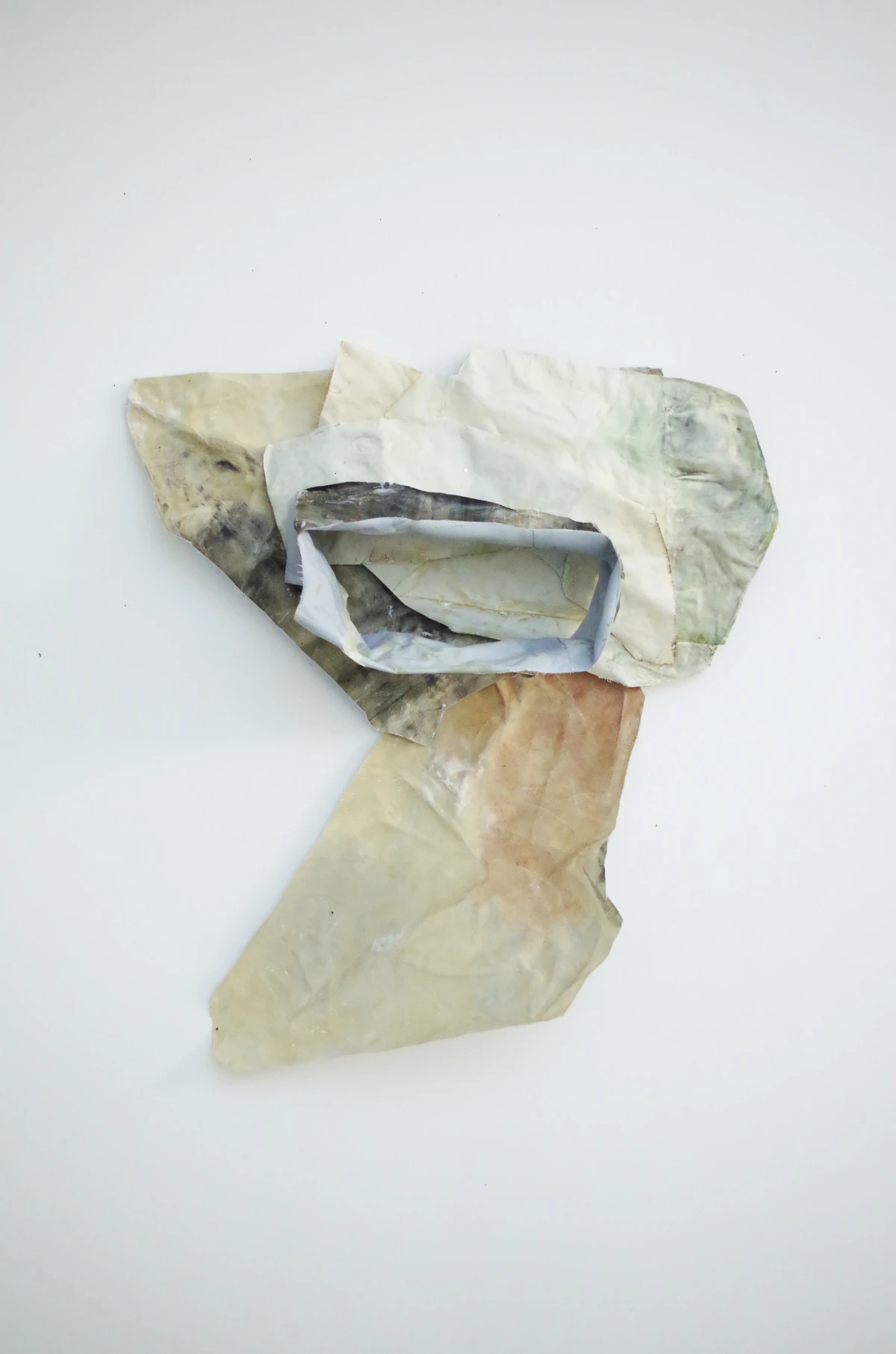 [76/101/24 cm] glued, plastered, coloured textile waste- zoe bilgeri/ 2025/ zuerich